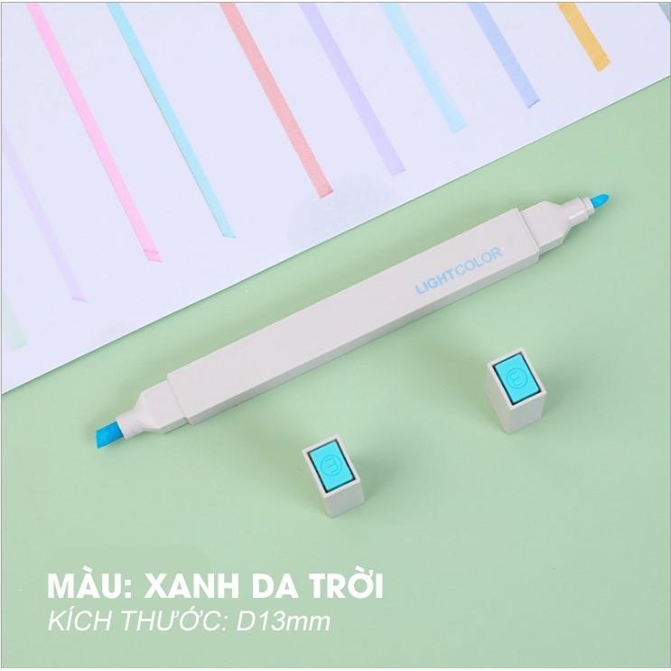 Bút dạ hai đầu màu Morandi màu xinh xắn tiện dụng, bút đánh dấu bút nhớ LIGHTCOLOR Bút Highlighter ST211