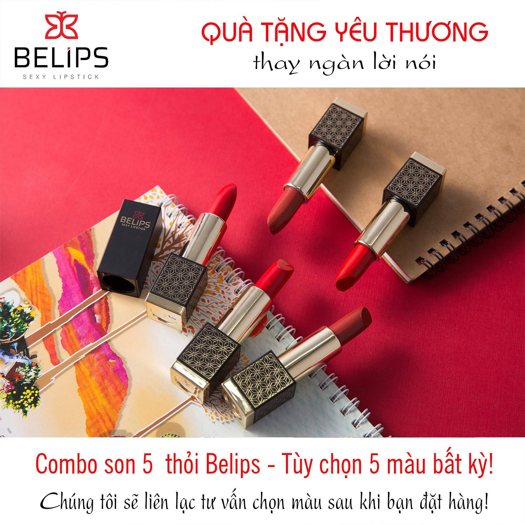 Set son Belips 3 thỏi - Bộ quà tặng yêu thương - Son môi 100% thành phần tự nhiên, không chứa chì, bà bầu cũng dùng được