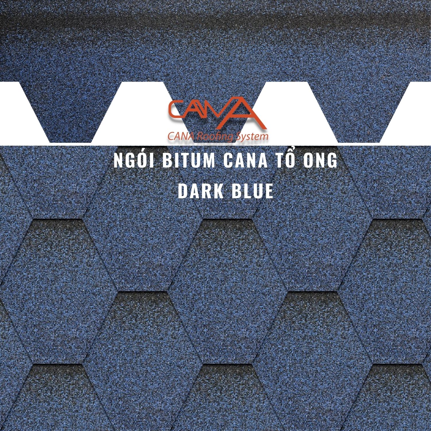 Ngói bitum cana tổ ong dark blue - ngói lợp phủ đá màu xanh dương Hàn Quốc chống thấm và trang trí mái biệt thự, nhà phố, nhà gỗ, bungalow, đóng gói 22 tấm ngói/gói/phủ 3m2 mái