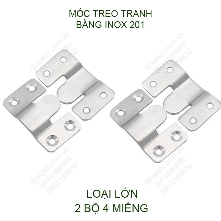 4 miếng (2 bộ) móc treo tranh bằng inox 201, có loại lớn nhỏ tùy chọn