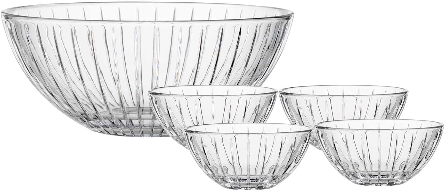 Set 5 bát Spiegelau Milano 2730195 Salad Bowls (gồm 1 bát lớn 24,5cm + 4 bát nhỏ 13cm) Hàng chính hãng