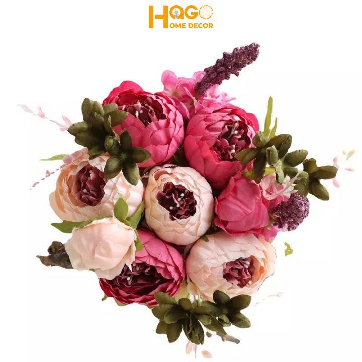 Hoa giả - hoa mẫu đơn phong cách Châu Âu, hoa giả để bàn Peony, hoa giả trang trí nhà cửa, studio chụp ảnh, phim trường chụp ảnh