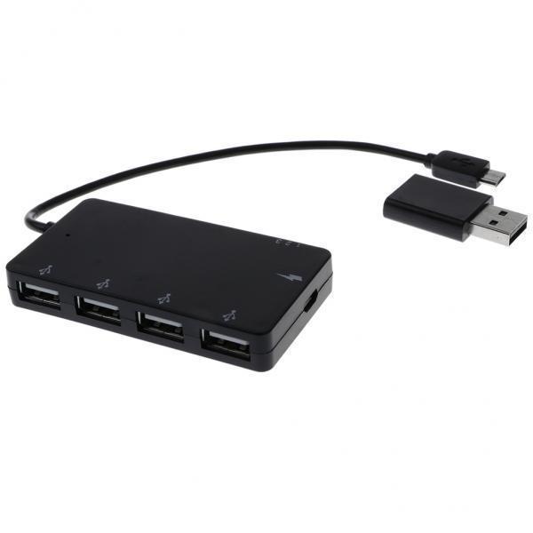 2x4 Port Micro USB OTG Hub Host Charging Cable Adapter Card Reader For Android