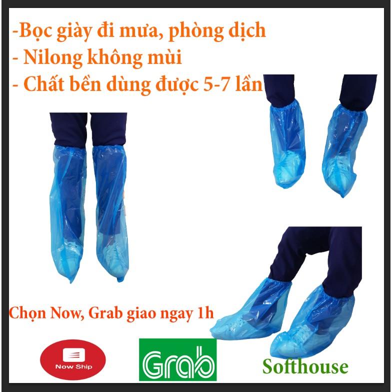 Ủng, bao giày đi mưa nilong loại 1 dày dặn, chắc chắn, không mùi có thể tái sử dụng phù hợp đi phượt, đi làm, đi chơi