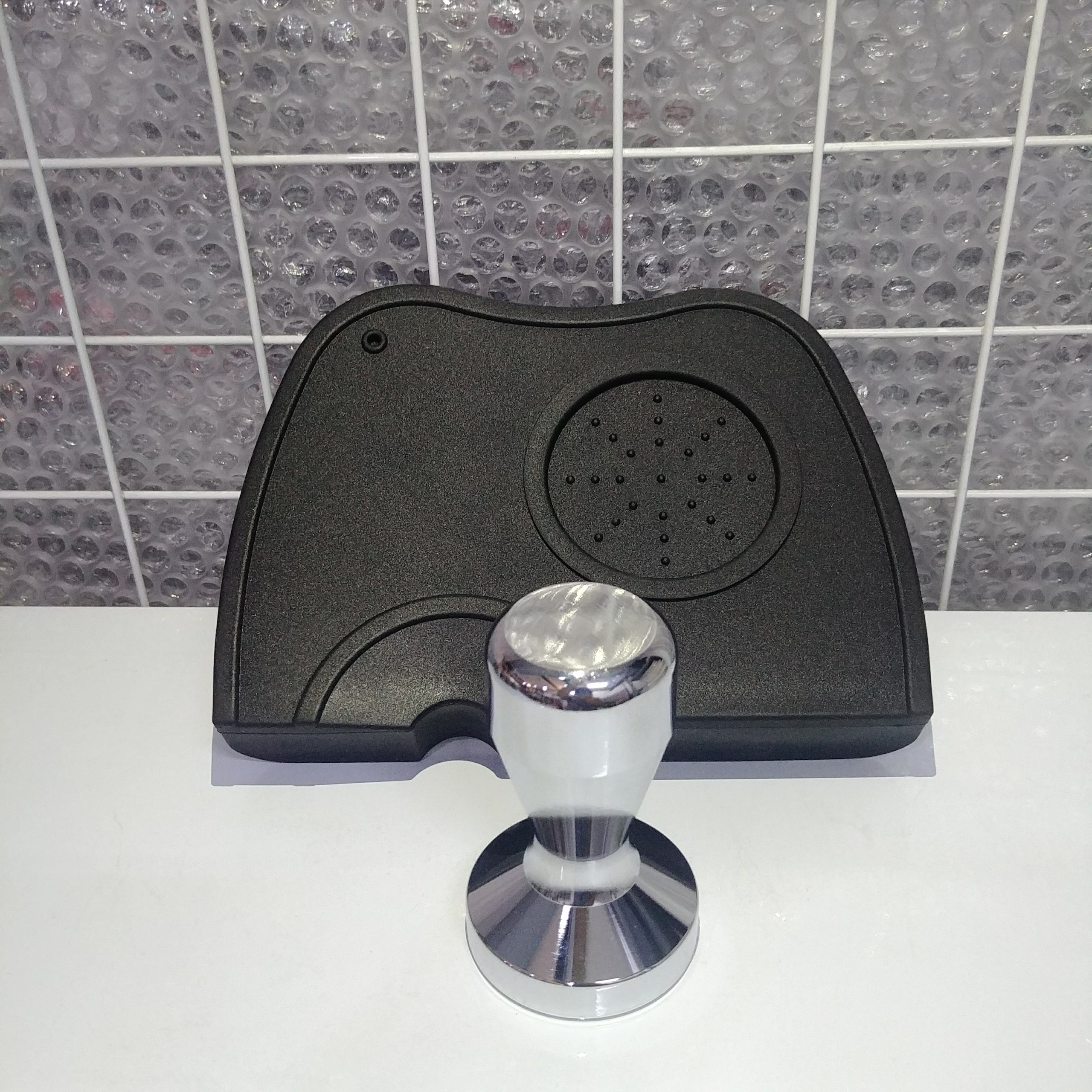 Combo tamper nén cà phê Inox và đế cao su size lớn - Tamper 58mm