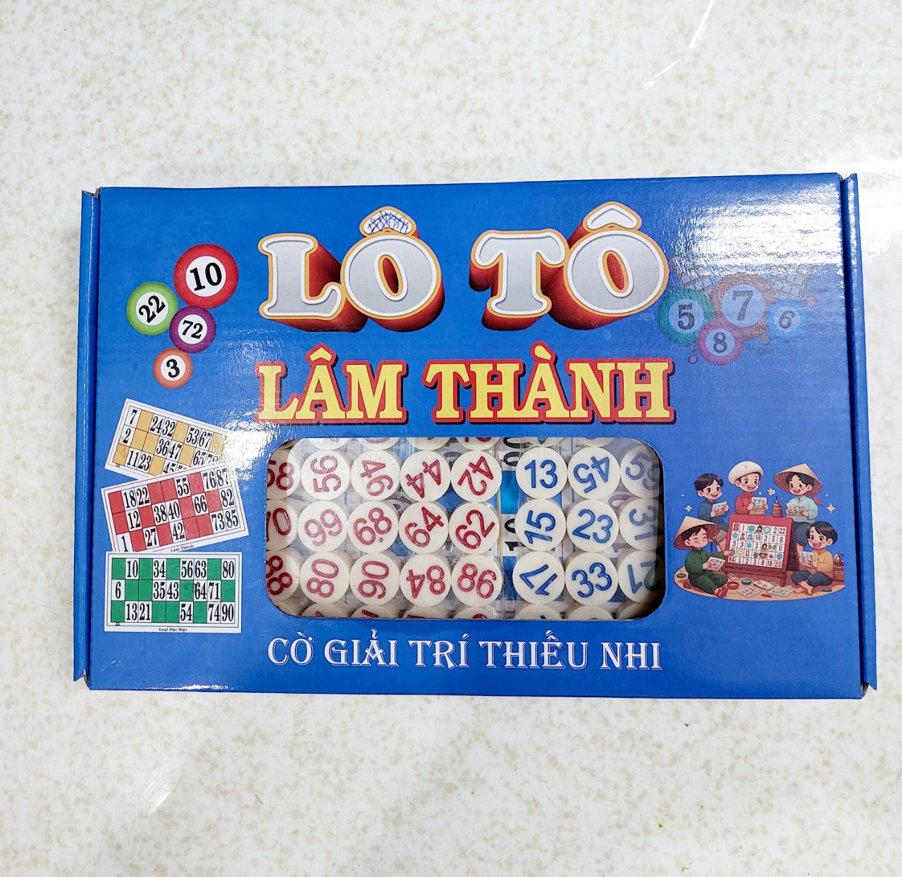 Bộ cờ lô tô 90 số Lâm Thành con cờ bằng nhựa melamine cao cấp