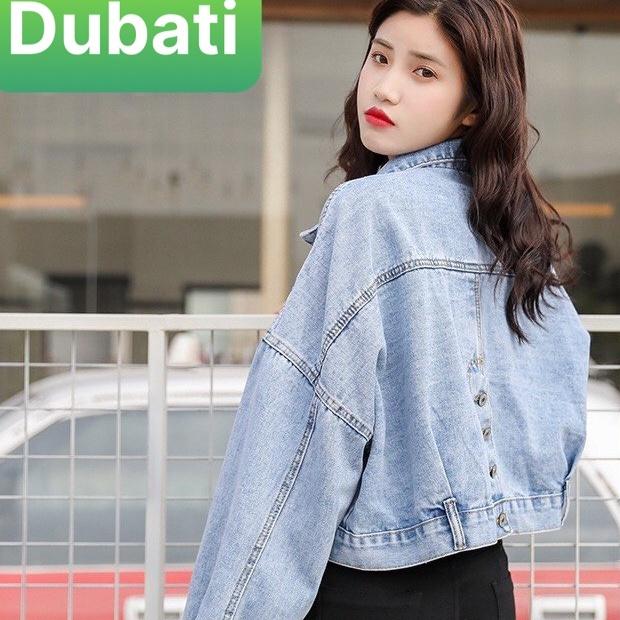 ÁO JEAN NỮ CHẤT BÒ DÀI TAY CÓ NÚT SAU CÁ TÍNH HÀN QUỐC- DUBATI FASHION