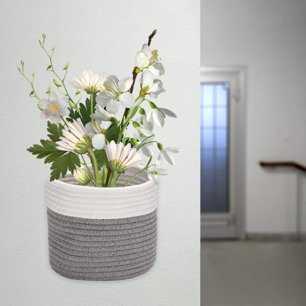 2Pcs Small Woven Storage Basket Round Wall Baskets Storage Bins