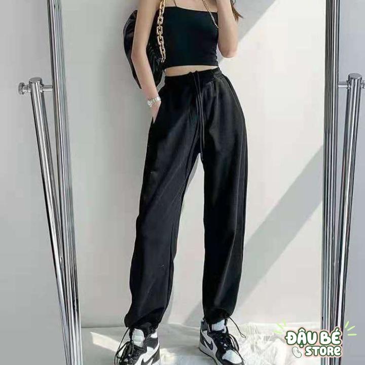 Quần Jogger Thể Thao Nam Nữ dáng dài suông cao cấp-Quần ống rộng bo gấu Unisex basic Pants nhiều màu Ulzzang-DAUBE-Q037