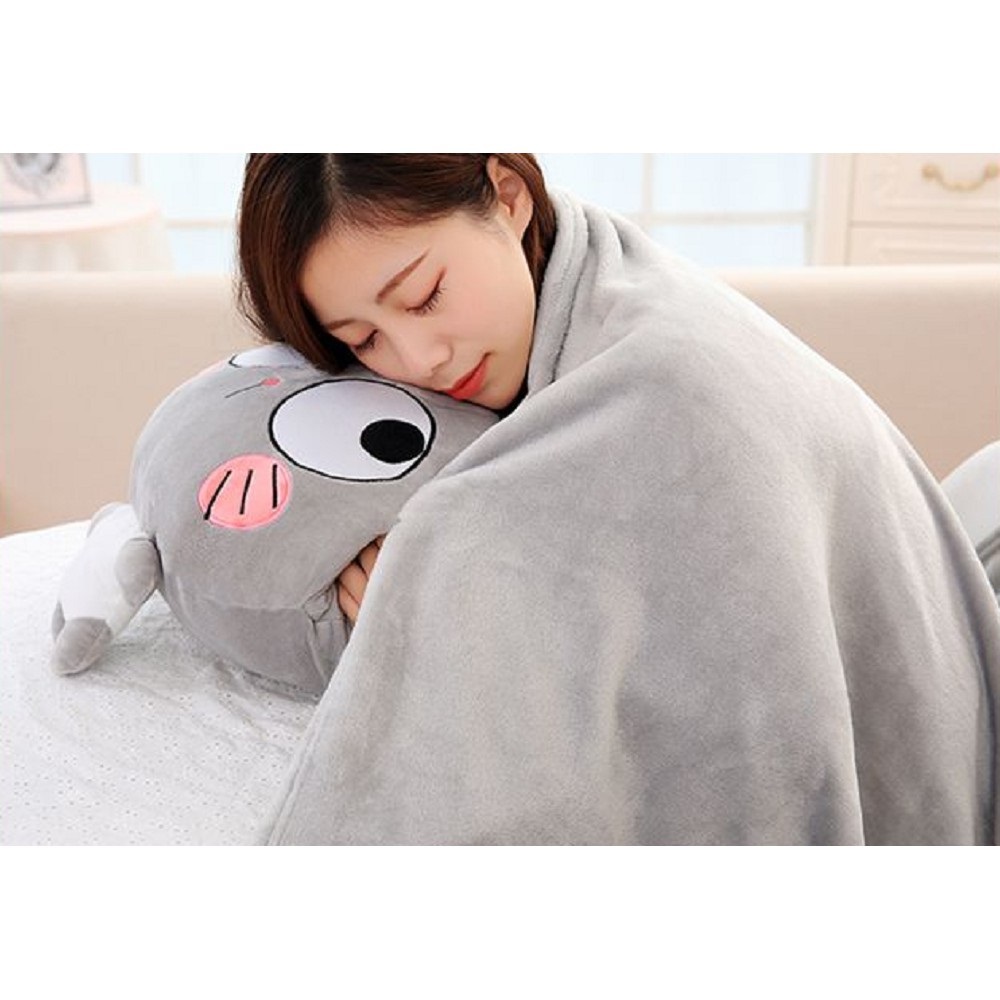 Bộ chăn gối 3 trong 1 chú mèo nghịch ngợm