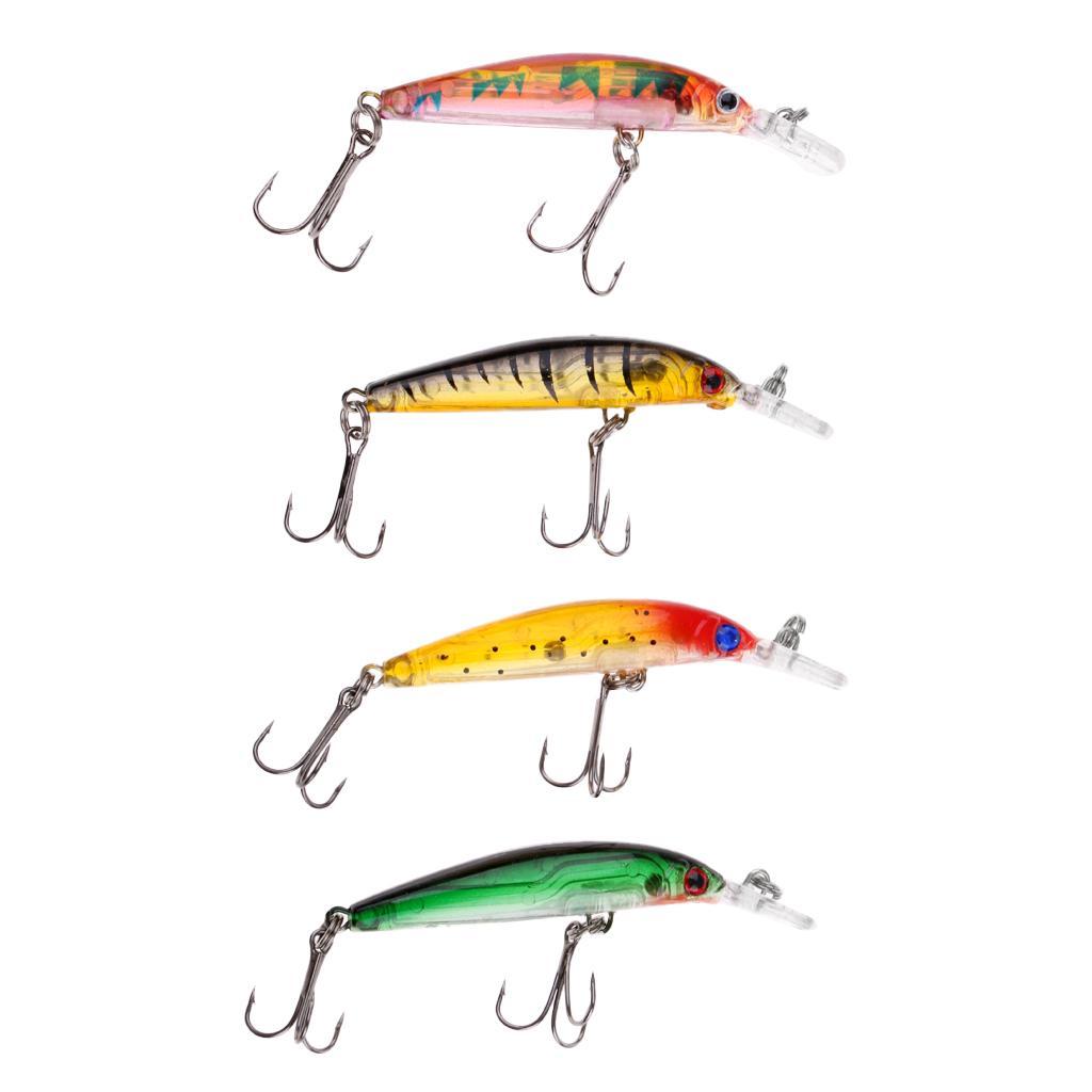 4pcs Hard Fishing Lures Bass Crankbait Tackle for Pikes/Bass/Trout 7cm