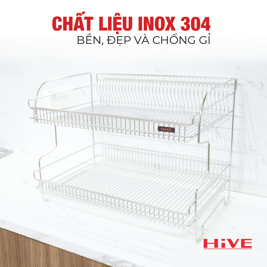 Kệ (giá) để chén bát HiVE DG Big 2 tầng inox 304