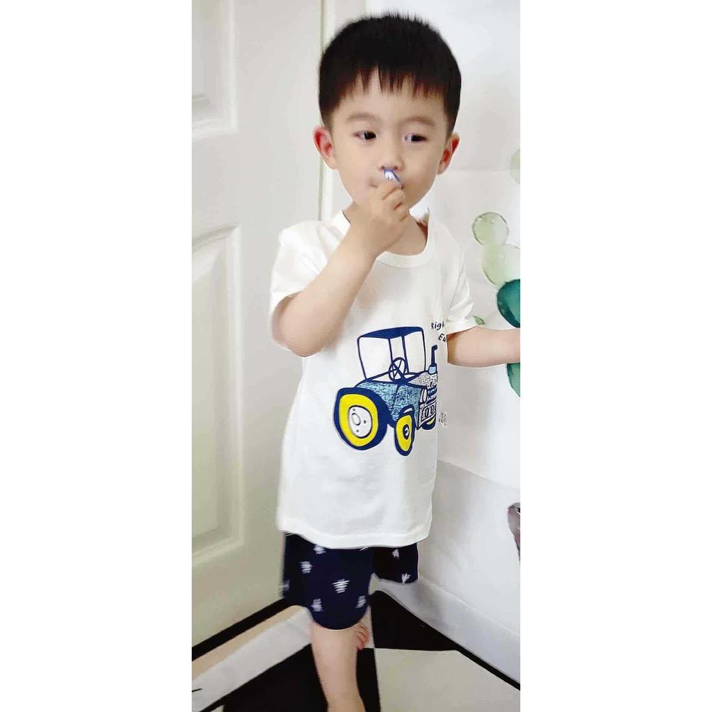 Áo phông trắng mùa hè chất thun mát cho bé trai và bé gái size 6-20kg