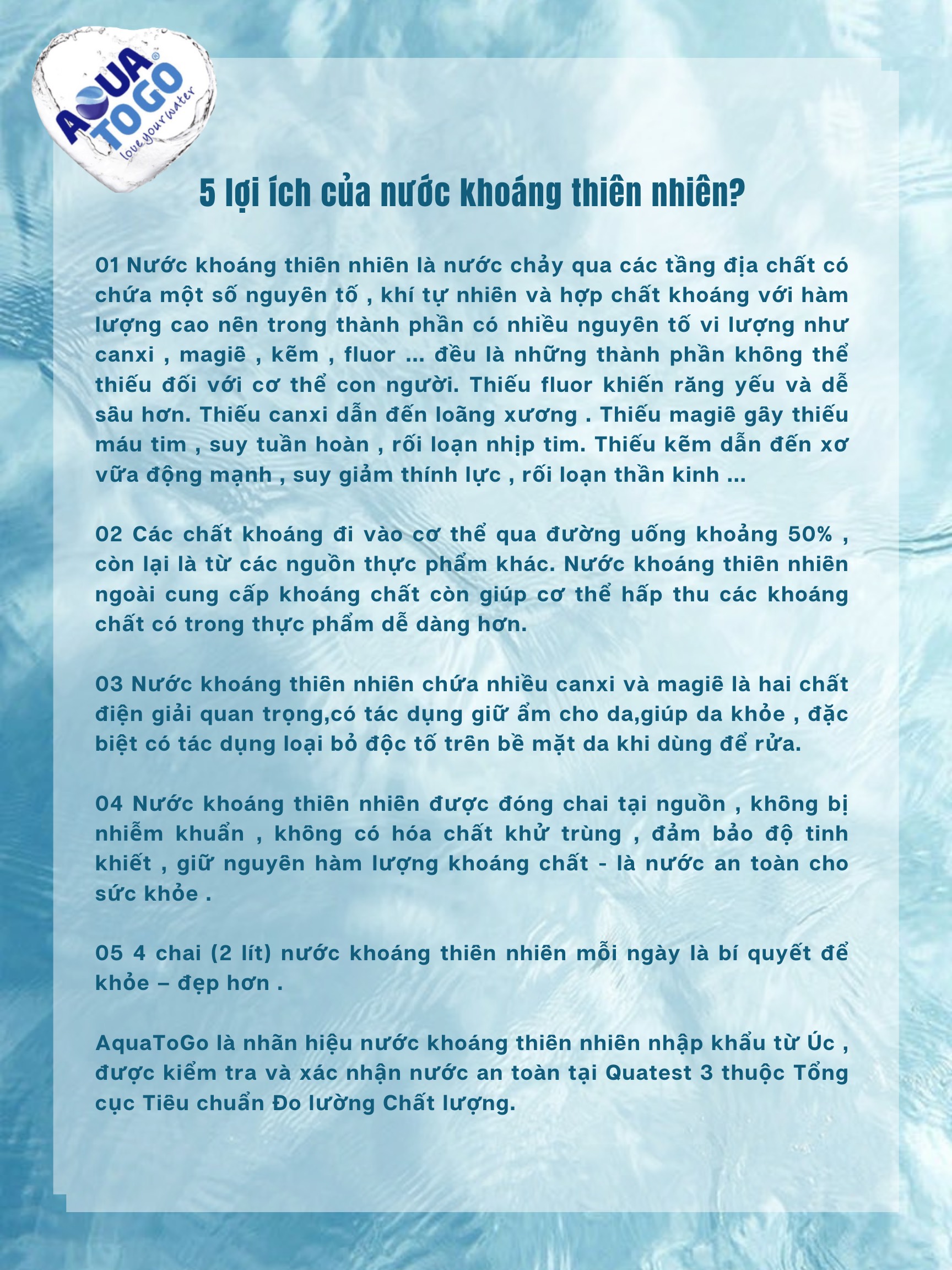 Bình 12 Lít Nước khoáng thiên nhiên Aqua ToGo