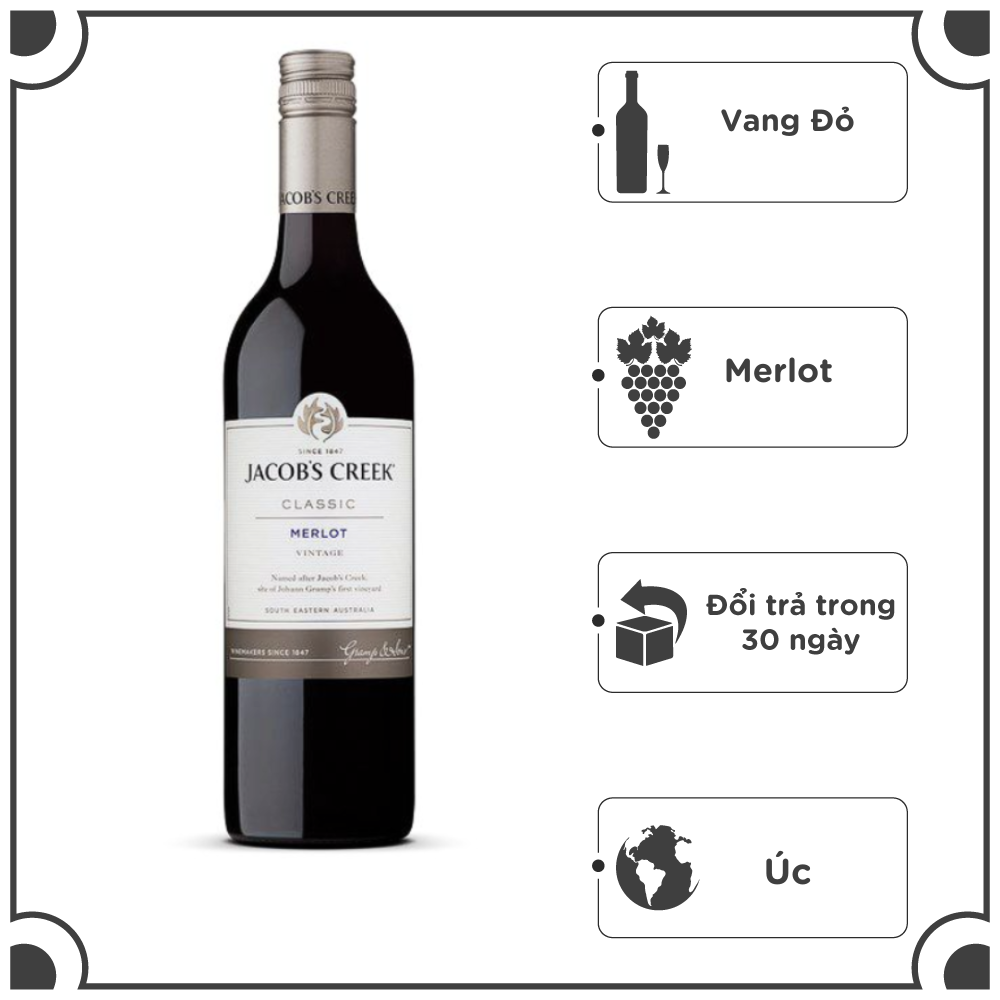 Rượu Vang Đỏ Úc Jacobs Creek Merlot