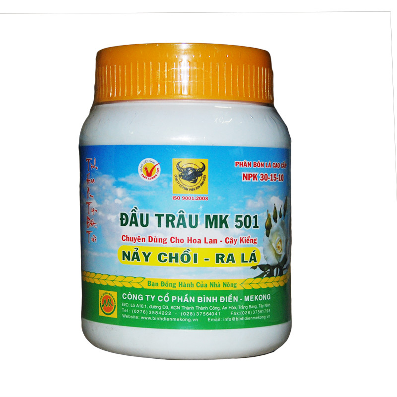 Phân bón lá Đầu Trâu MK 501 kích thích phát triển chồi lá rễ (Hũ 400g)