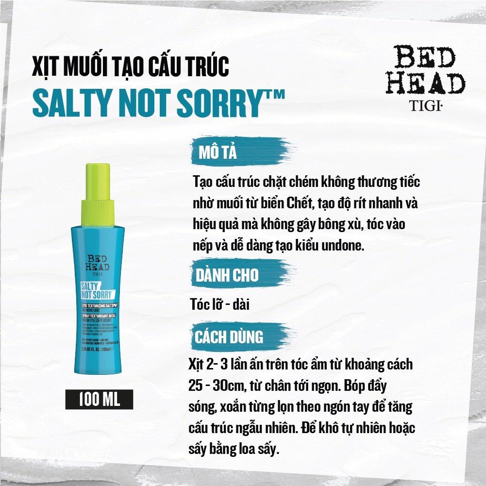 Xịt muối biển tạo cấu trúc và độ phồng tự nhiên Tigi Bed Head Salty Not Sorry 100ML