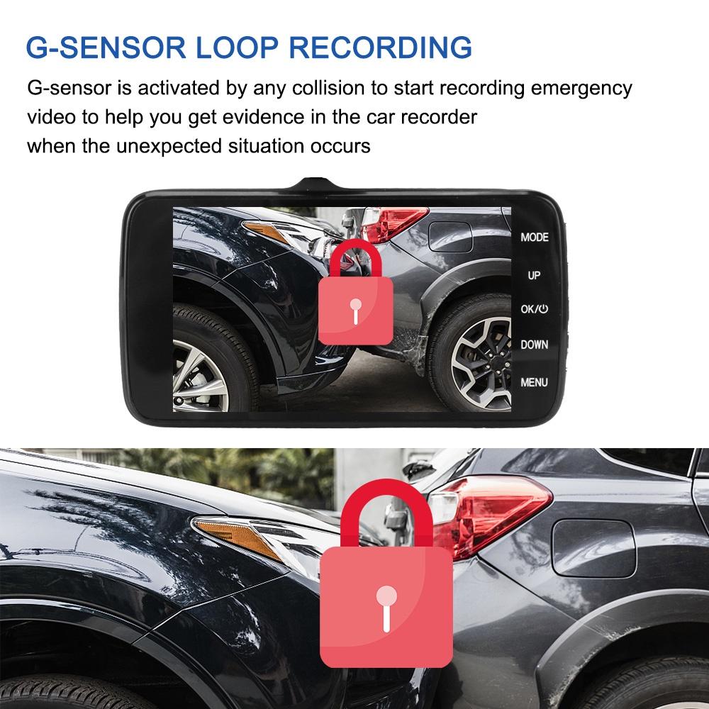 Camera hành trình màn hình HD 1080P 4" góc rộng 170 độ cho xe hơi