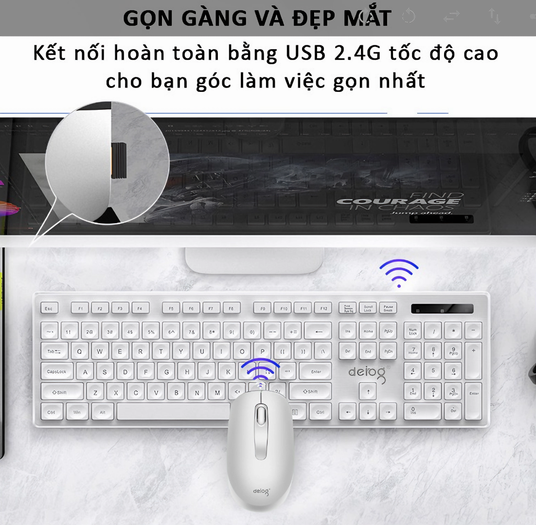 Combo bàn phím chuột không dây KG-09 wireless 2.4G làm việc văn phòng chơi game full mới 2024 ( Tặng kèm quà tri ân )- Hàng chính hãng