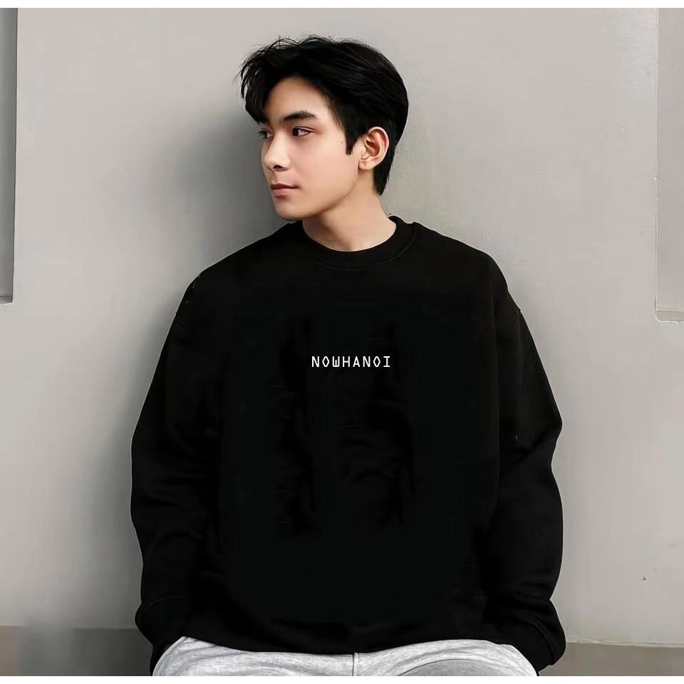 Áo Sweater nam nữ , hoodie nam nữ form rộng Unisex Now Hà Nội tinh tế, áo khoác da cá đen trắng - GW Shop