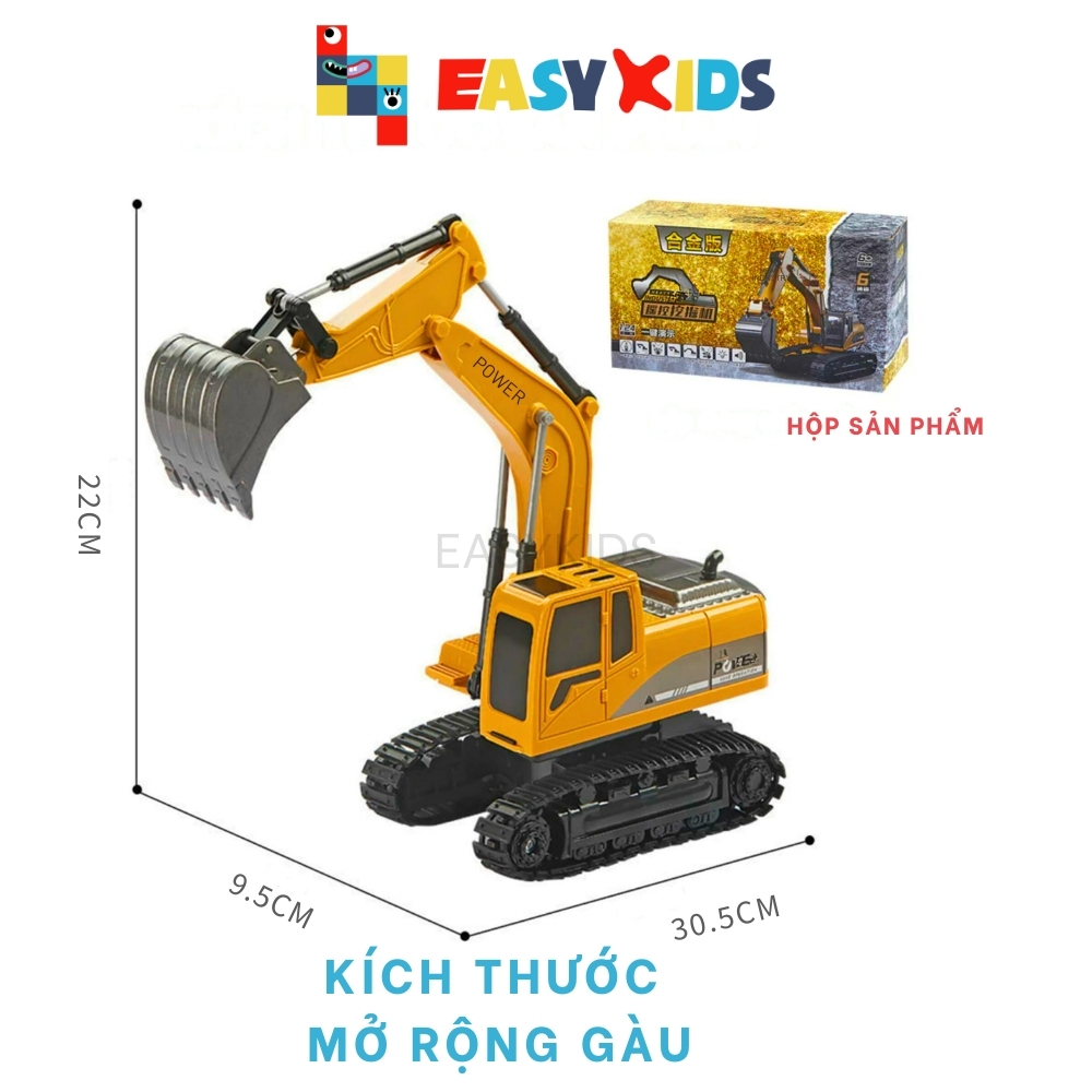 Đồ Chơi Xe Máy Xúc Điều Khiển Từ Xa Có Sạc Đầu Múc 5 Kênh