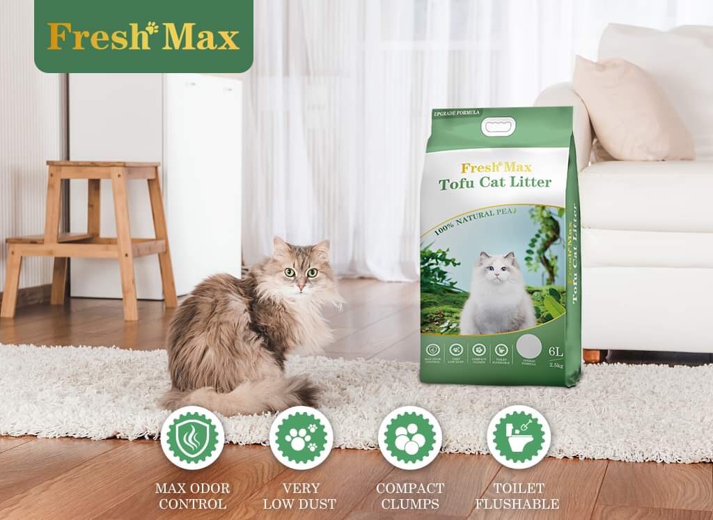 Cát vệ sinh đậu nành cho mèo FRESH MAX 6L [ 2.5KG ] _ Tofu Cat litter 100% Natural