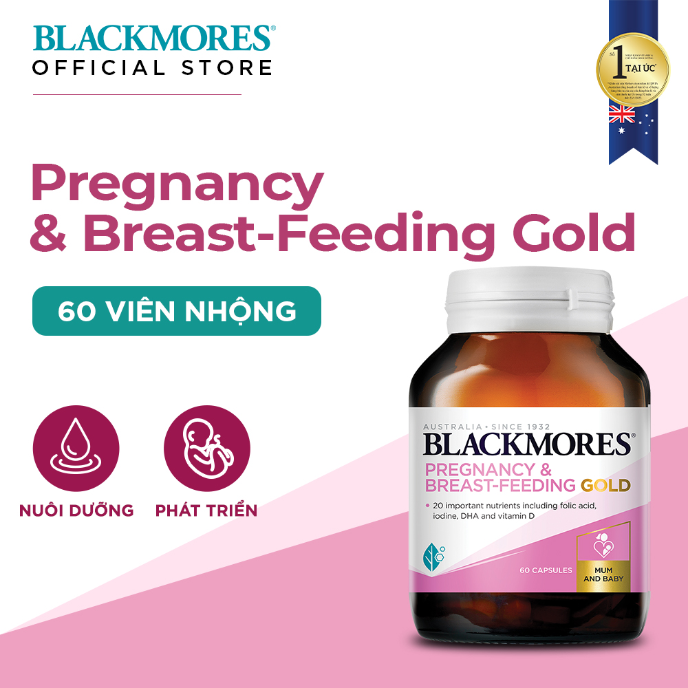 Vitamin Tổng Hợp Cho Bà Bầu và Mẹ Cho Con Bú Blackmores Pregnancy &amp; Breast-Feeding Gold Lọ 60 Viên