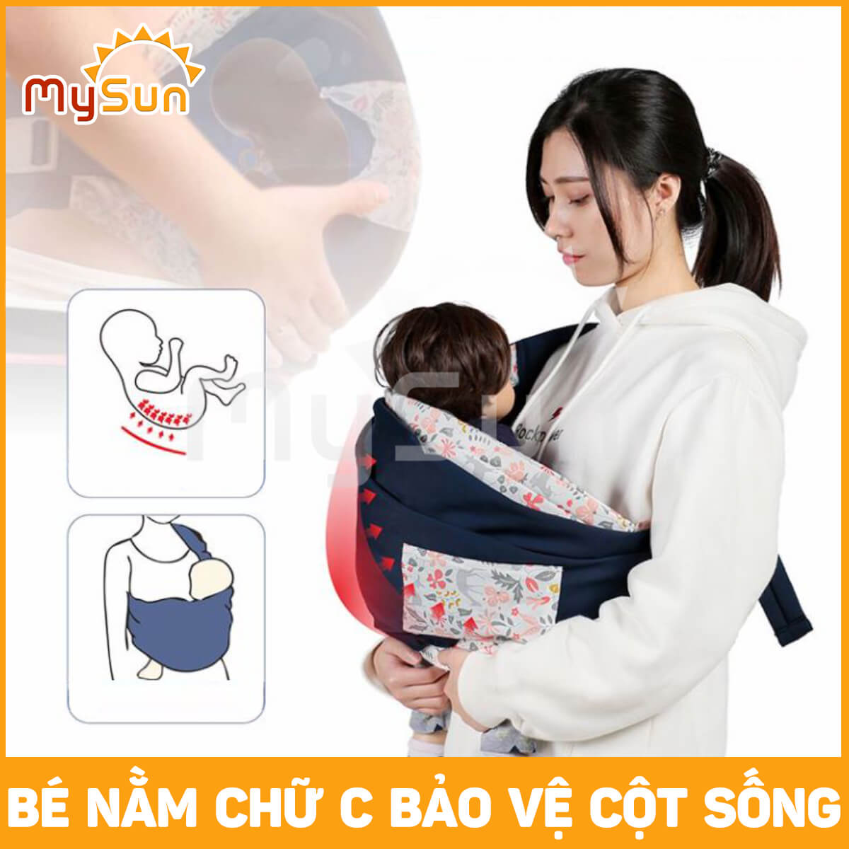 Địu điệu vải trẻ em giá rẻ cho e bé sơ sinh 1 2 3 … 12 tháng tuổi ngồi, nằm.