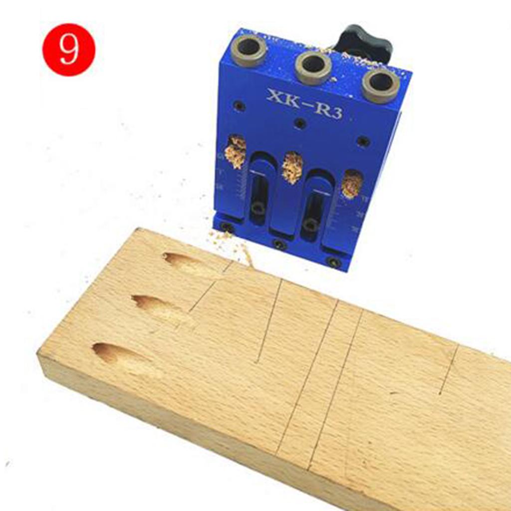 Pocket Hole Locator Jig Set Aluminum Woodworking Oblique Jig Puncher Blue