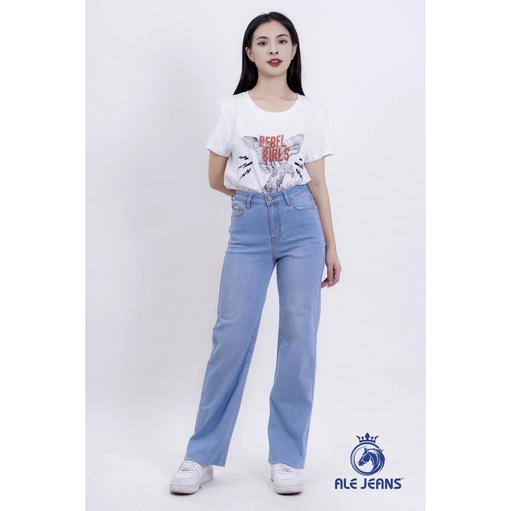 Quần Jeans Nữ Ống rộng  WWID003L ALE JEANS - Xanh lợt thả lai