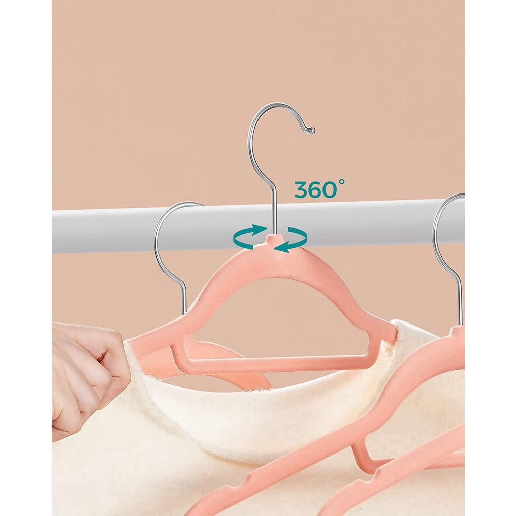 Móc Treo Quần Áo Songmics Velvet Coat Hanger 50 Cái, Bọc Nhung, Độ Mở Lý Tưởng Treo Quần Áo, Nhập Đức