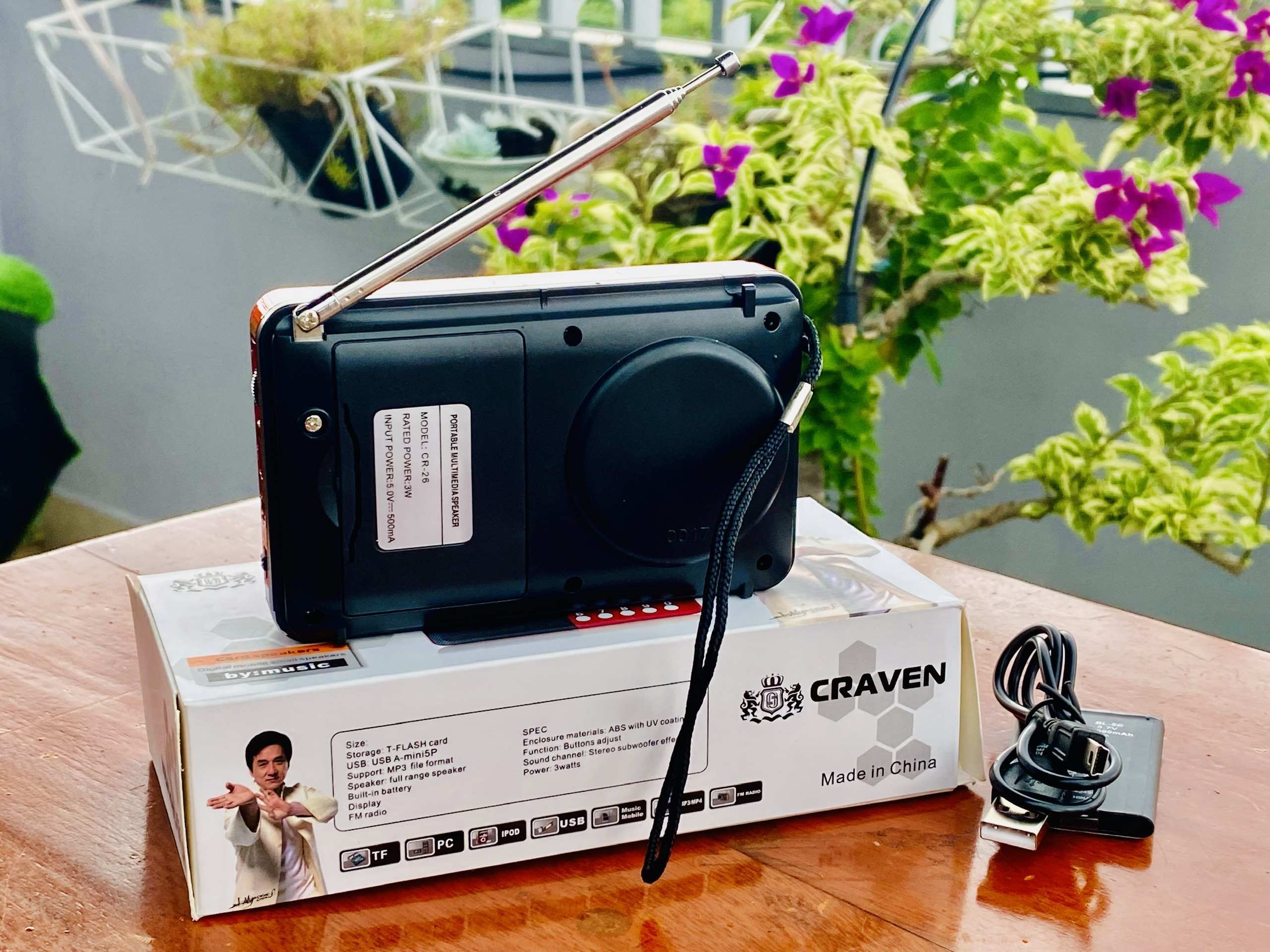 Đài Radion FM Craven CR26 Nghe Nhạc MP3, Nghe Đài, Tích Hợp Đèn Led ,HÀNG CHÍNH HÃNG