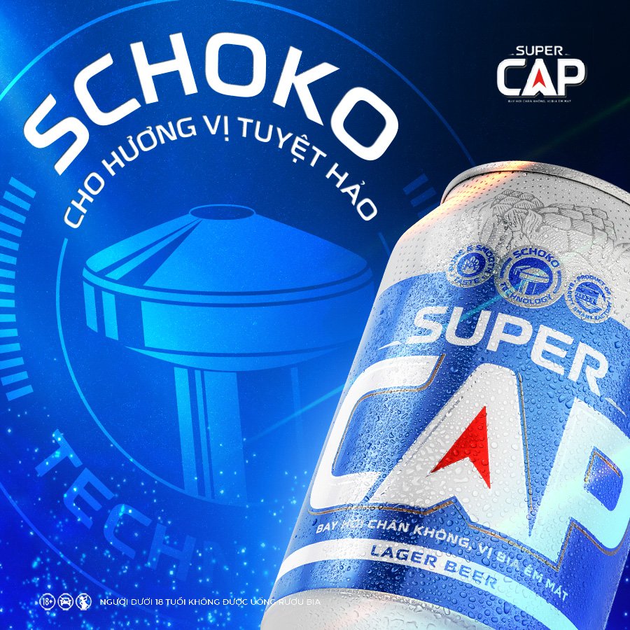 Bia lon SUPER CAP - combo 2 thùng (24 lon 330ml)