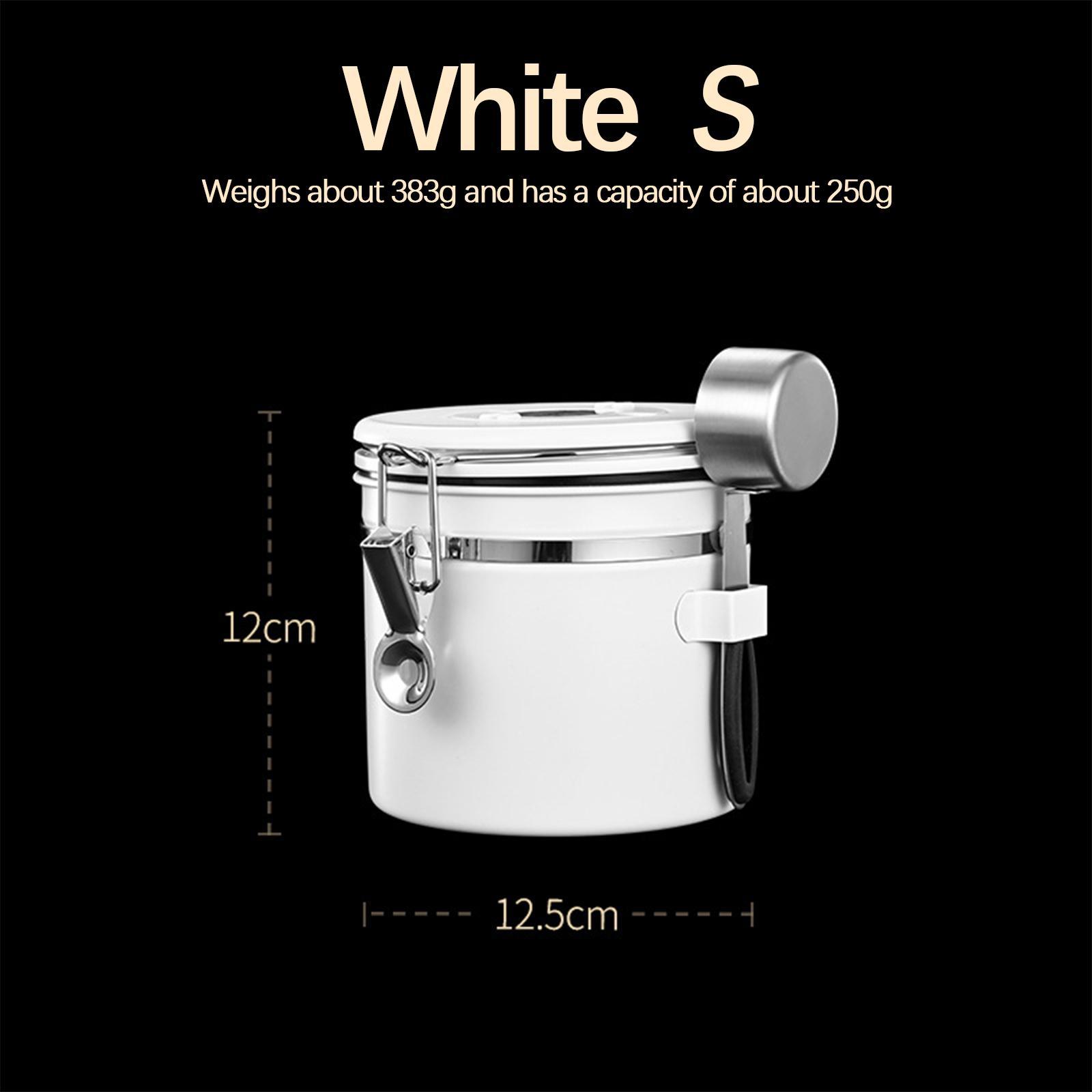 2 Set Home Airtight Sealed Canister with Spoon for Coffee Beans Stainless