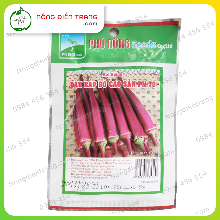 Hạt Giống Đậu Bắp Đỏ Cao Sản Phú Nông - Dễ trồng, năng suất cao, tỉ lệ nảy mầm cao, sinh trưởng mạnh, lớn nhanh VTNN Nông Điền Trang
