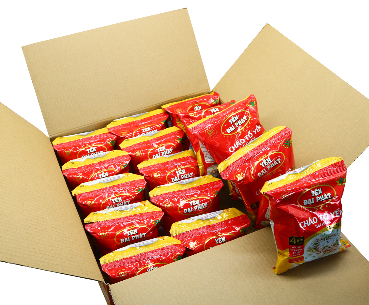 Cháo Tổ Yến Thịt Bằm - Yến Đại Phát, Yến thật, thịt thật, 4 gói gia vị, ăn liền, tiện lợi