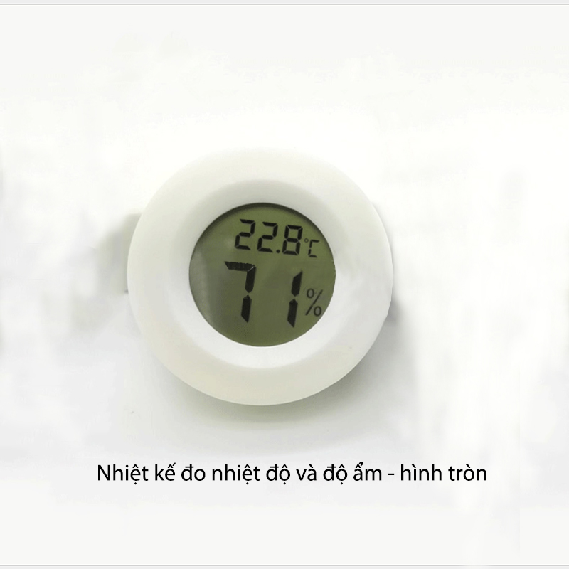 Nhiệt kế hiển thị nhiệt độ và độ ẩm kỹ thuật số hình tròn