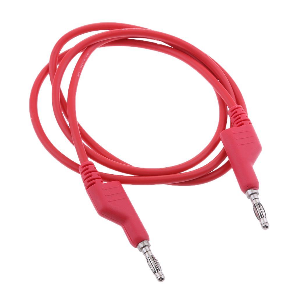 Silicone Test Lead 4mm Banana Plug Male Stackable to Banana Plug 1m Red