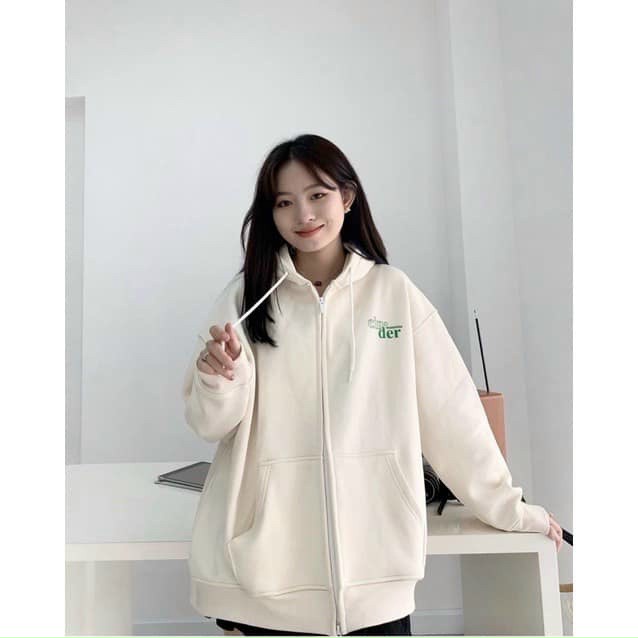 Áo Hoodie Zip Nỉ Bông Cinder Form Unisex Nam Nữ Trùm Đầu