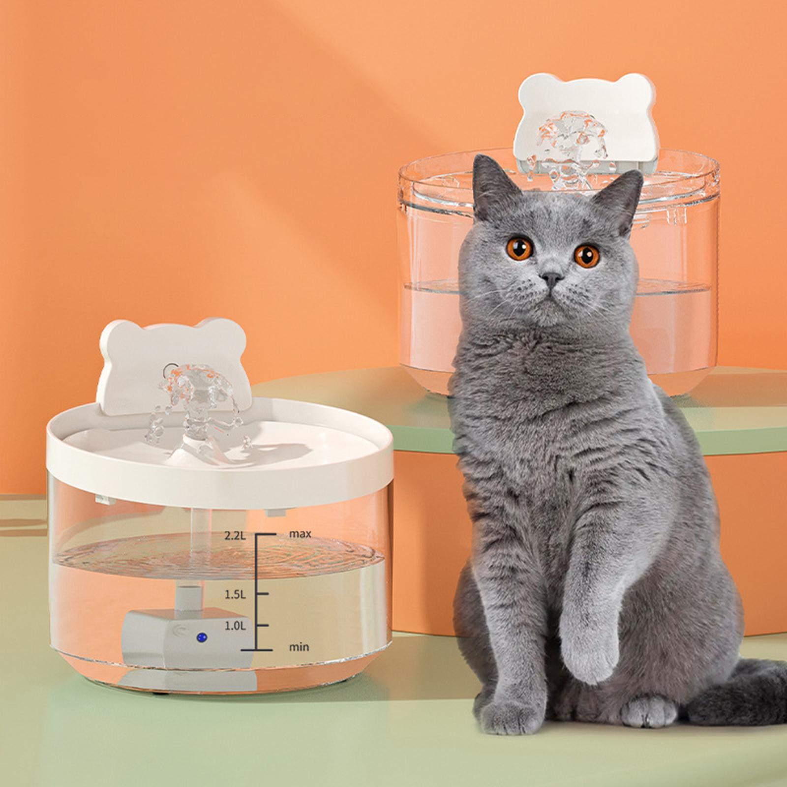 2.2L Automatic Cat Water Fountain Puppy Kitten Drinking Bowl Water Feeder