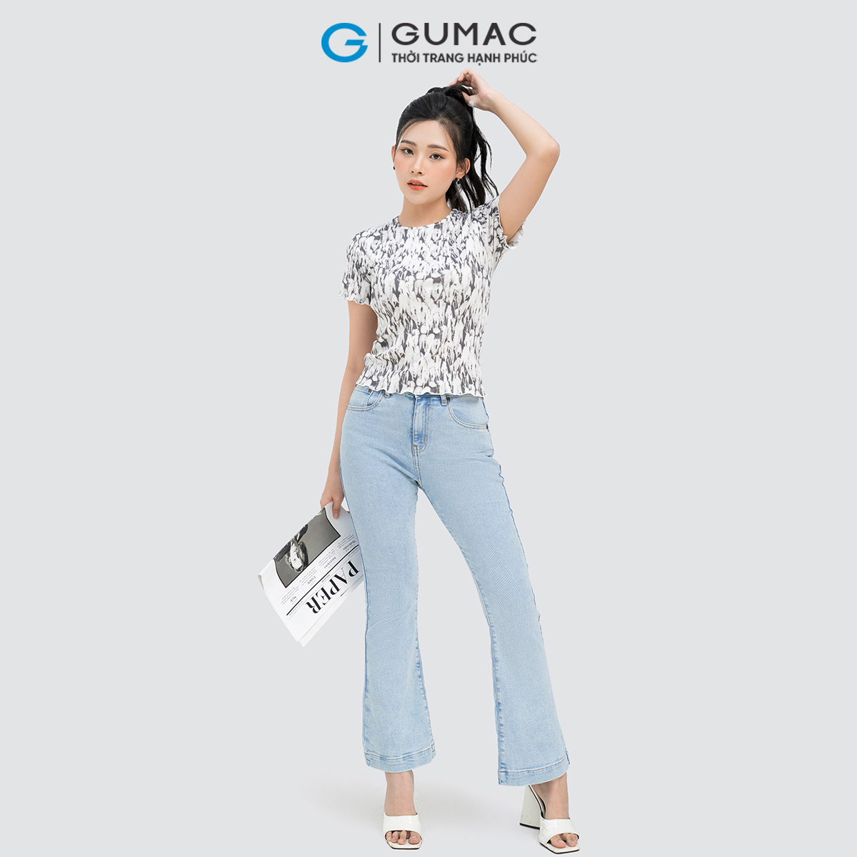 Áo thun họa tiết GUMAC ATD04029