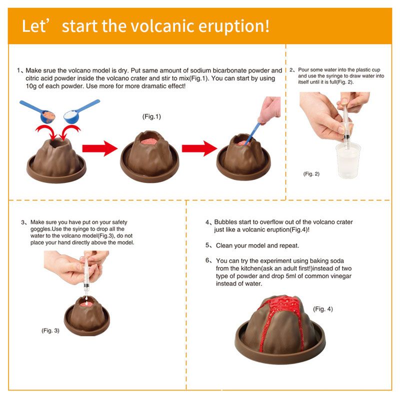 ĐỒ CHƠI THÍ NGHIỆM KHOA HỌC VUI - NÚI LỬA PHUN TRÀO (VOLCANO ERUPTION SCIENCE EXPERIMENT KIT)