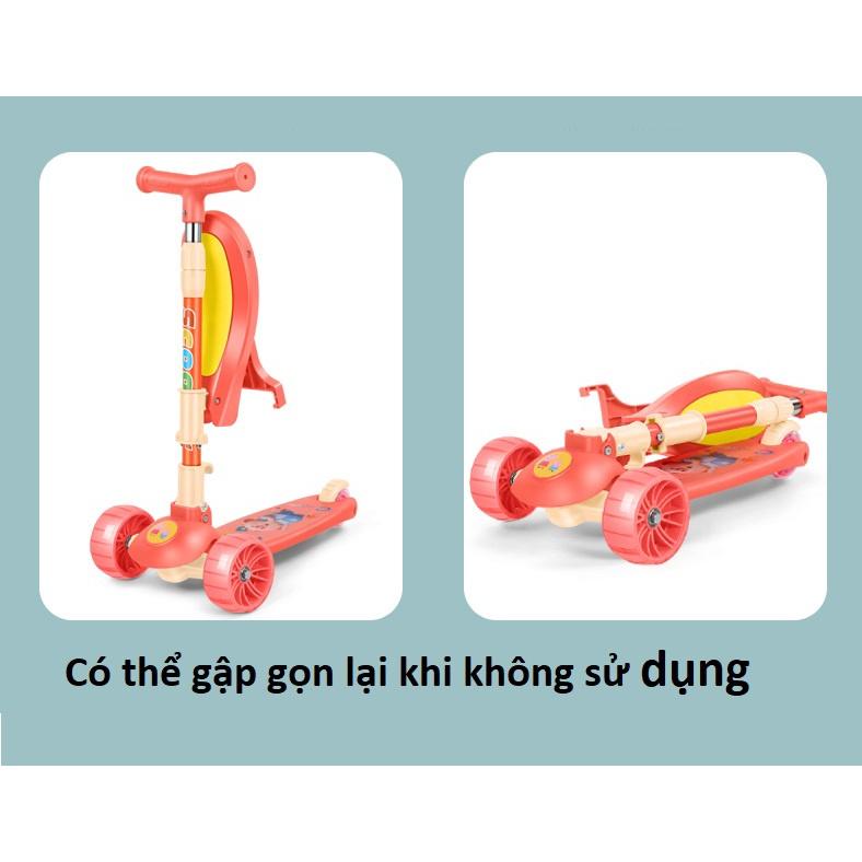 Xe Scooter Cho Bé ,Đa Năng Phát Sáng, Xe Trượt Scooter Cho Bé Từ 2 Đến 14 Tuổi