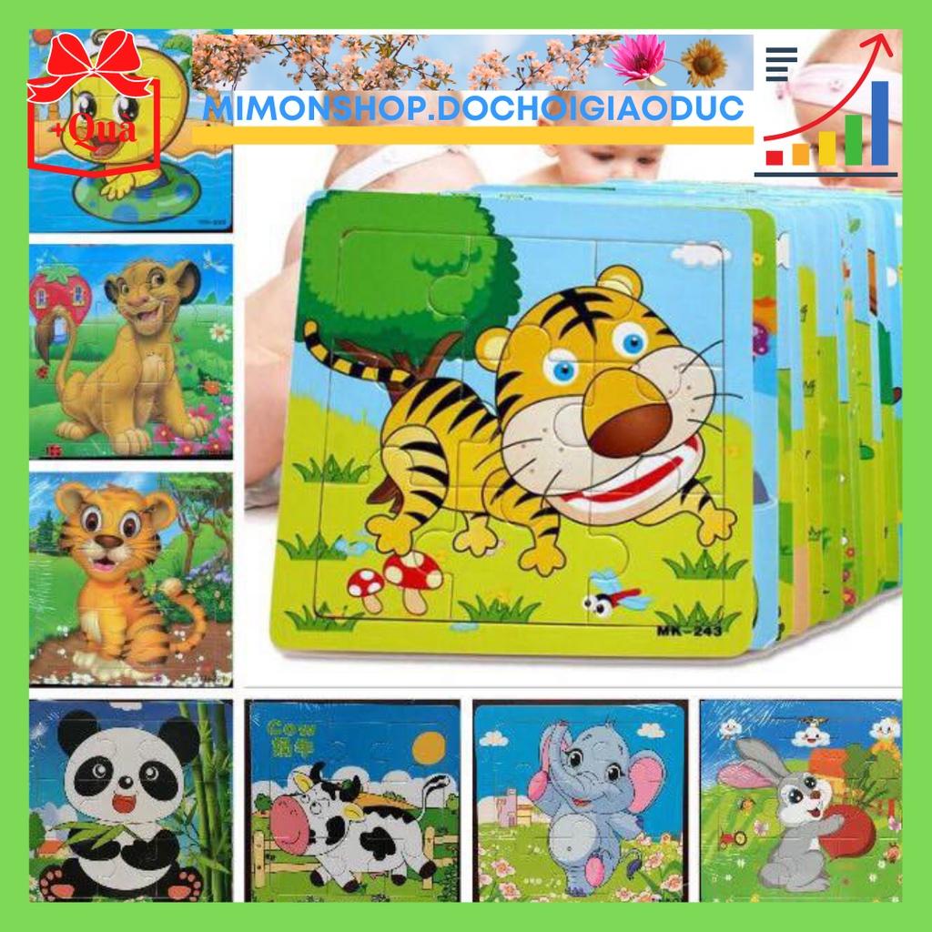 Bộ 15 Tranh Ghép Gỗ 2d 9 Mảnh Động Vật Phương Tiện Giao Thông