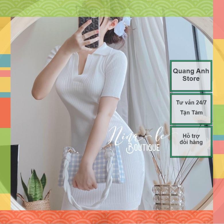 Váy Len Cổ Đức Trơn_Đầm Len Body