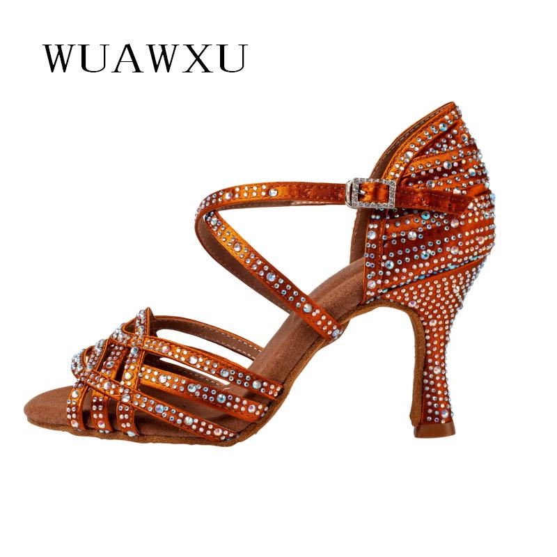Giày khiêu vũ Latin Natasha Giày khiêu vũ đen Giày khiêu vũ chuyên nghiệp giày rhinestone Latin Dance Shoes Giày khiêu vũ dành cho người lớn Color: Black 5cm Shoe Size: 4.5