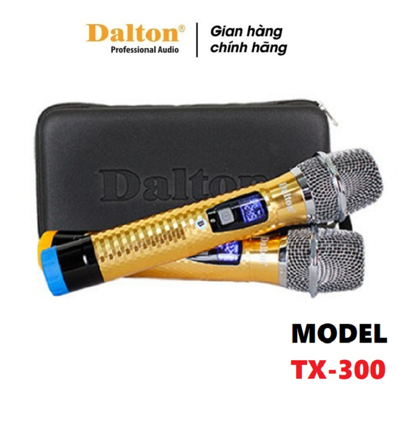 Micro không dây Dalton cho loa kéo karaoke TX-300 thân kim loại cao cấp, mic không dây UHF kết nối Bluetooth. [ HÀNG CHÍNH HÃNG ]