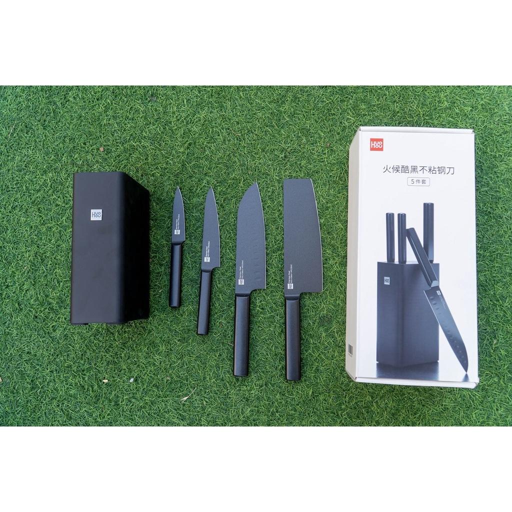 Bộ dao Đức 5 món Xiaomi HuoHou kèm chân đế gỗ
