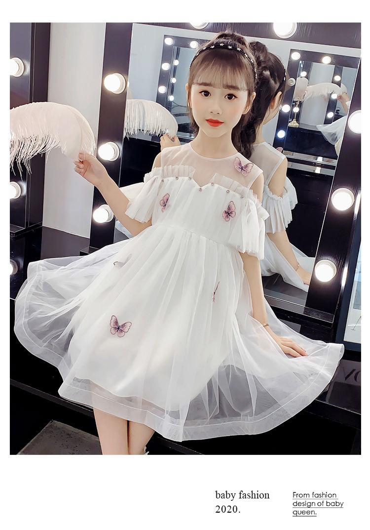 CHENGRUI Cô gái ăn mặc mùa hè váy trẻ em lưới váy công chúa đỏ váy cô gái nhỏ phong cách phương Tây fluffy lụa váy nàng tiên