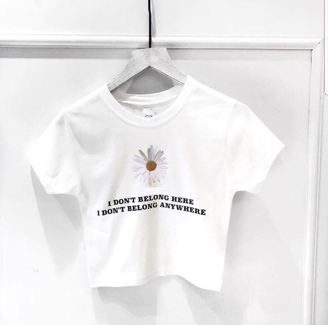 Áo thun croptop bông cúc